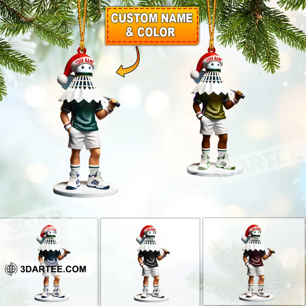Shuttlecock Badminton Christmas Ornament Personalized Ornament 3.54’’ / 1 Ornament Ornament