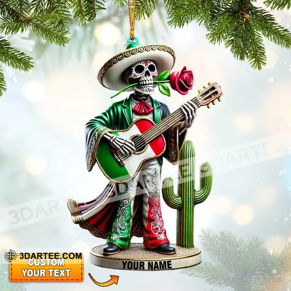Skull Musican Home Decor Christmas Ornament Personalized Ornament 3.54’’ / 1 Ornament Ornament