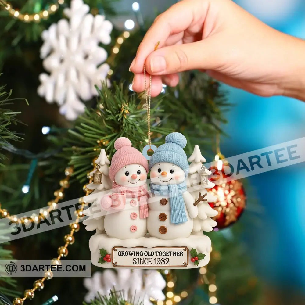 Snowman Couple Christmas Home Decor Christmas Ornament Personalized Ornament Ornament