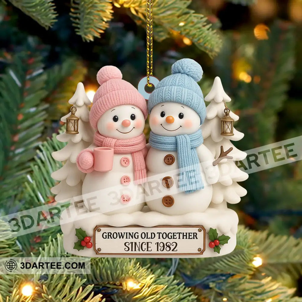 Snowman Couple Christmas Home Decor Christmas Ornament Personalized Ornament Ornament