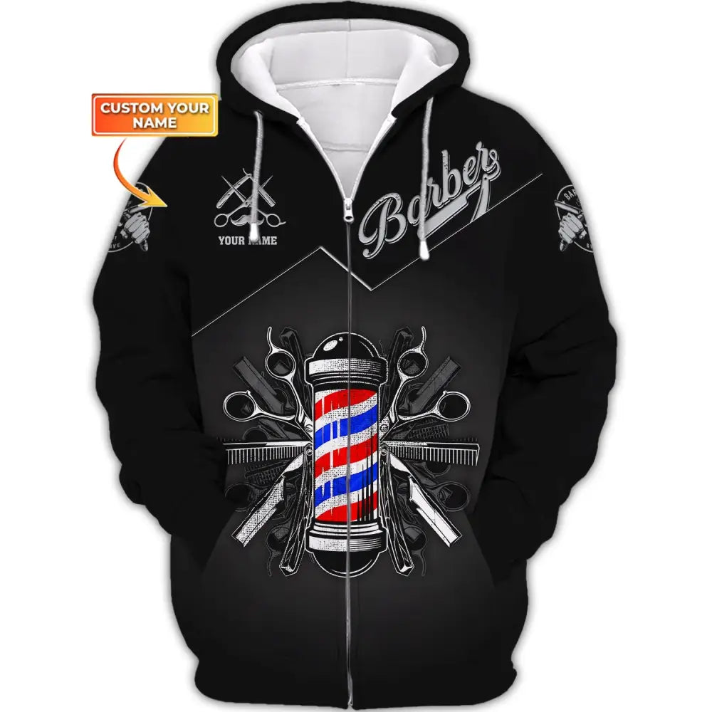 Unisex Shirt Barber For Hairstylists Tp-Nh23080101 Zipper Hoodie / S T-Shirt