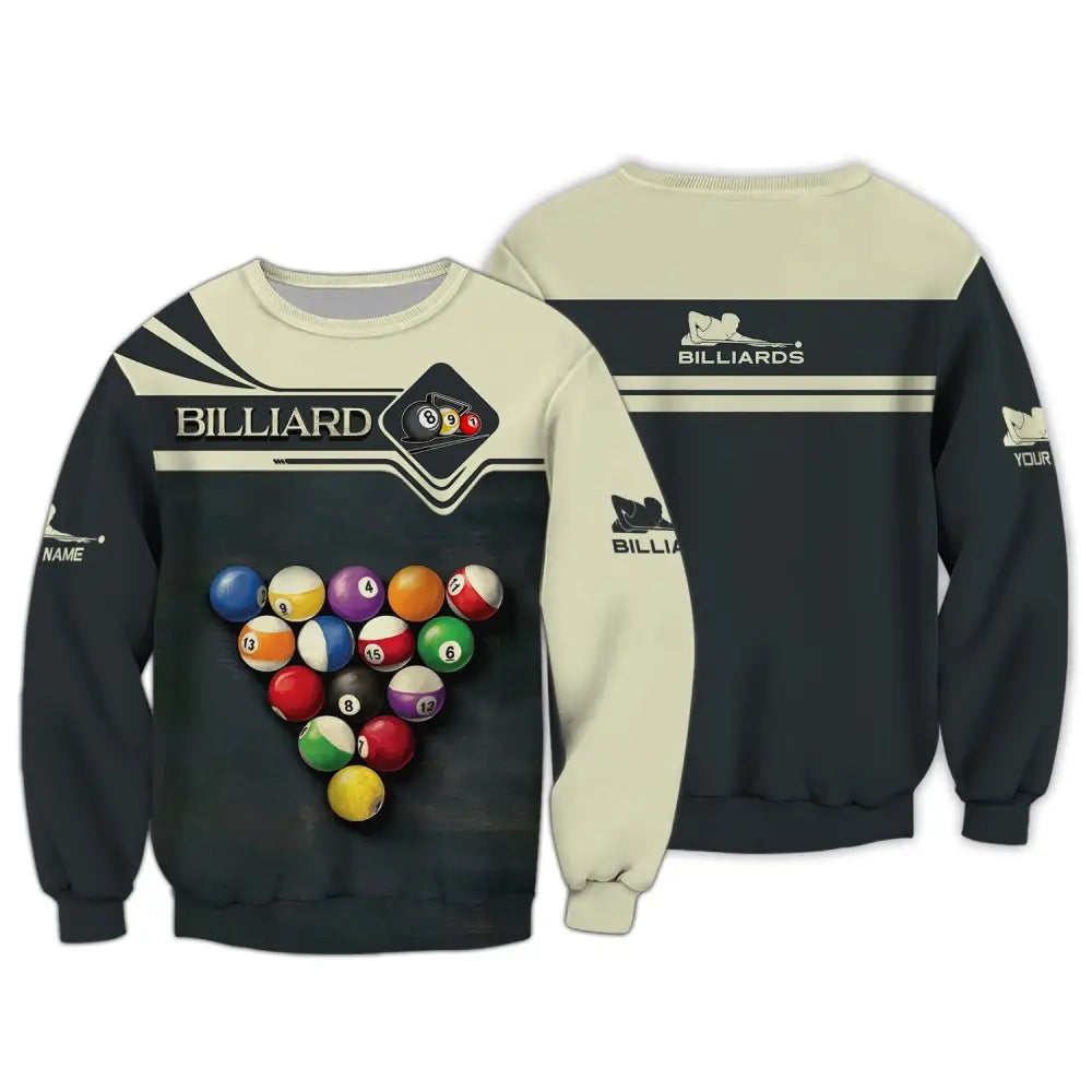 Unisex Shirt Billiards T-Shirt Billiard Triangle Polo For Lovers Long Sleeve / S