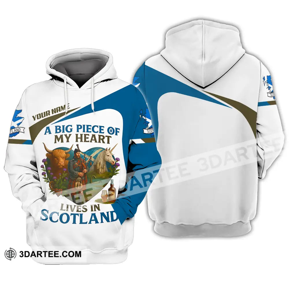 Unisex Shirt - Custom A Big Piece Of My Heart Lives In Scotland Shirt Hoodie / S T-shirt