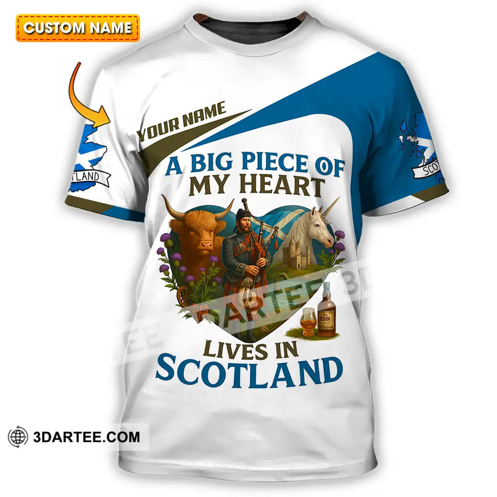 Unisex Shirt - Custom A Big Piece Of My Heart Lives In Scotland Shirt T-shirt