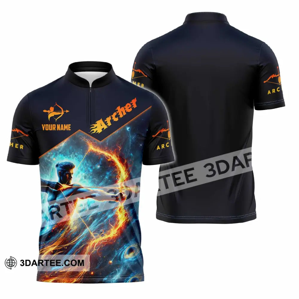 Unisex Shirt - Custom Archer Sport Shirt Zipper Polo Shirt / S T-shirt