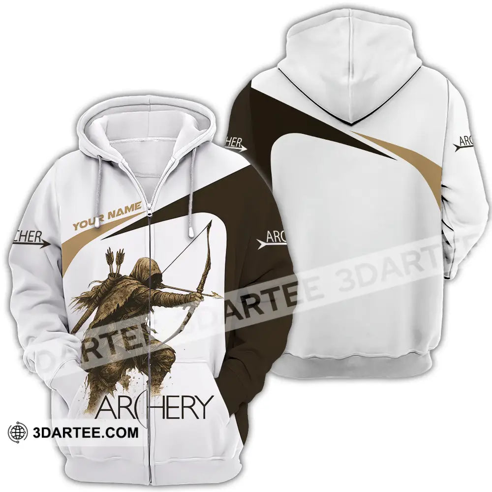 Unisex Shirt Custom Archery Sport Lover Shirt Zipper Hoodie / S T shirt