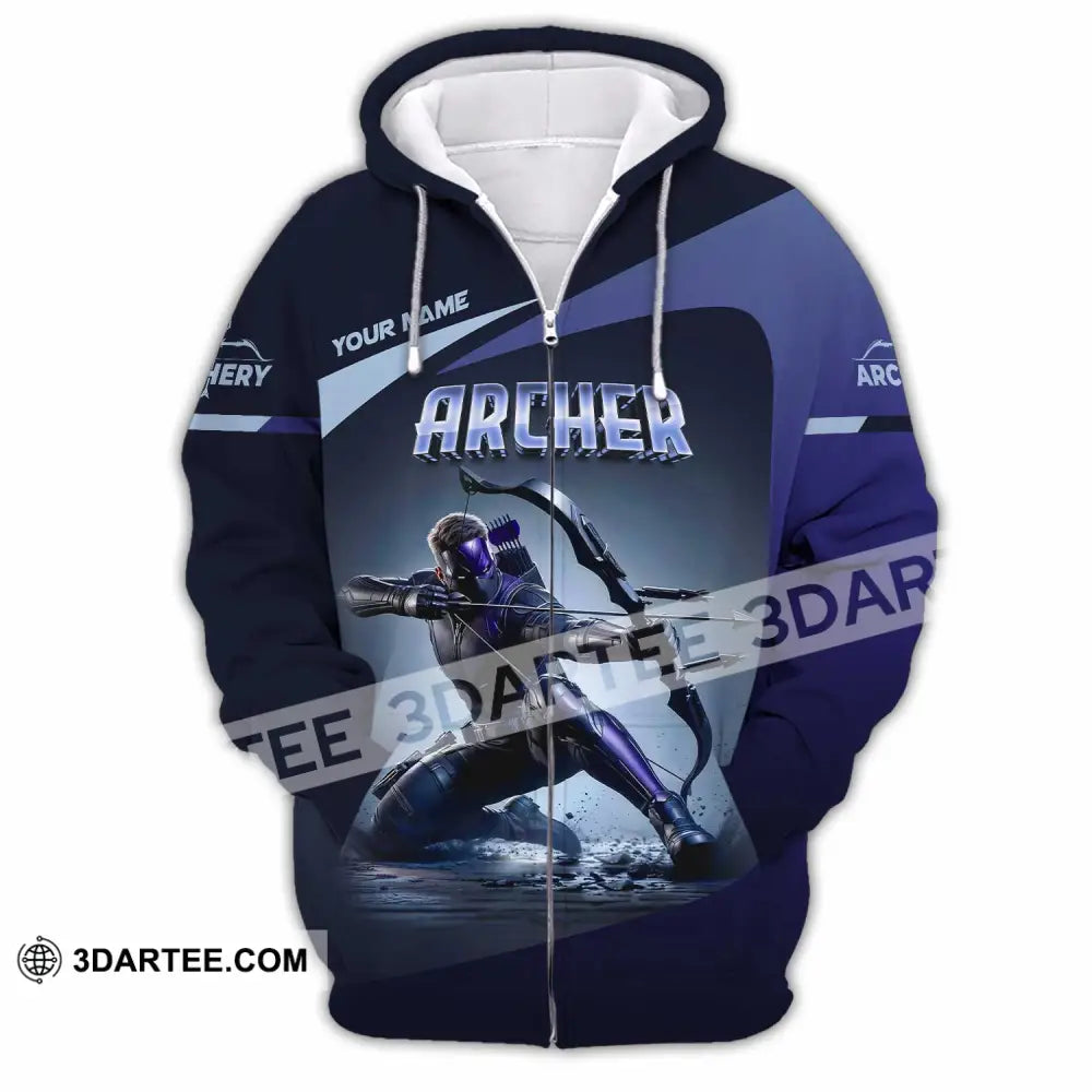 Unisex Shirt - Custom Archery Warrior Sport Shirt Zipper Hoodie / S T-shirt