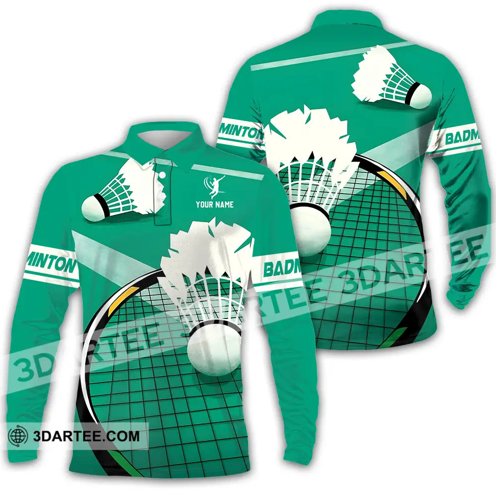 Unisex Shirt Custom Badminton Sport Shirt Long Sleeve Polo / S T shirt