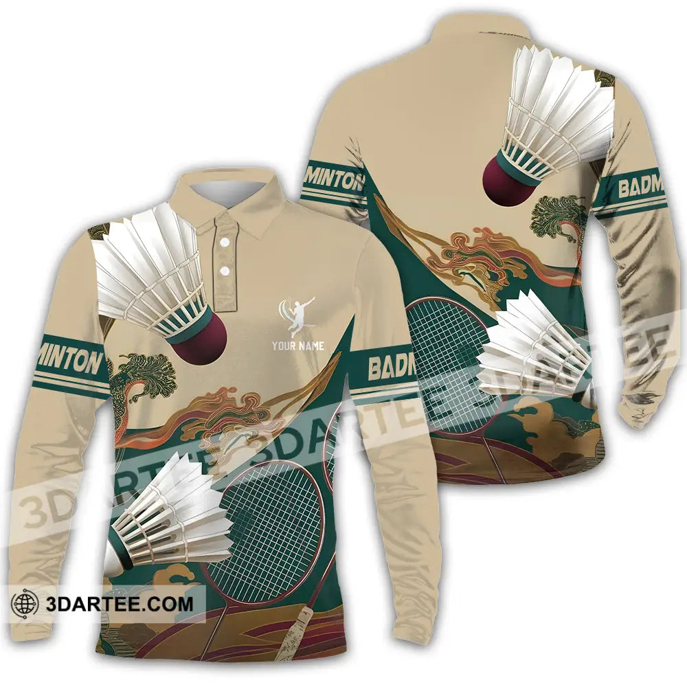 Unisex Shirt Custom Badminton Sport Shirt Long Sleeve Polo / S T shirt