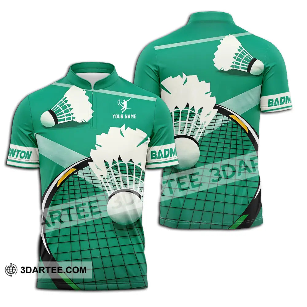 Unisex Shirt Custom Badminton Sport Shirt Zipper Polo Shirt / S T shirt