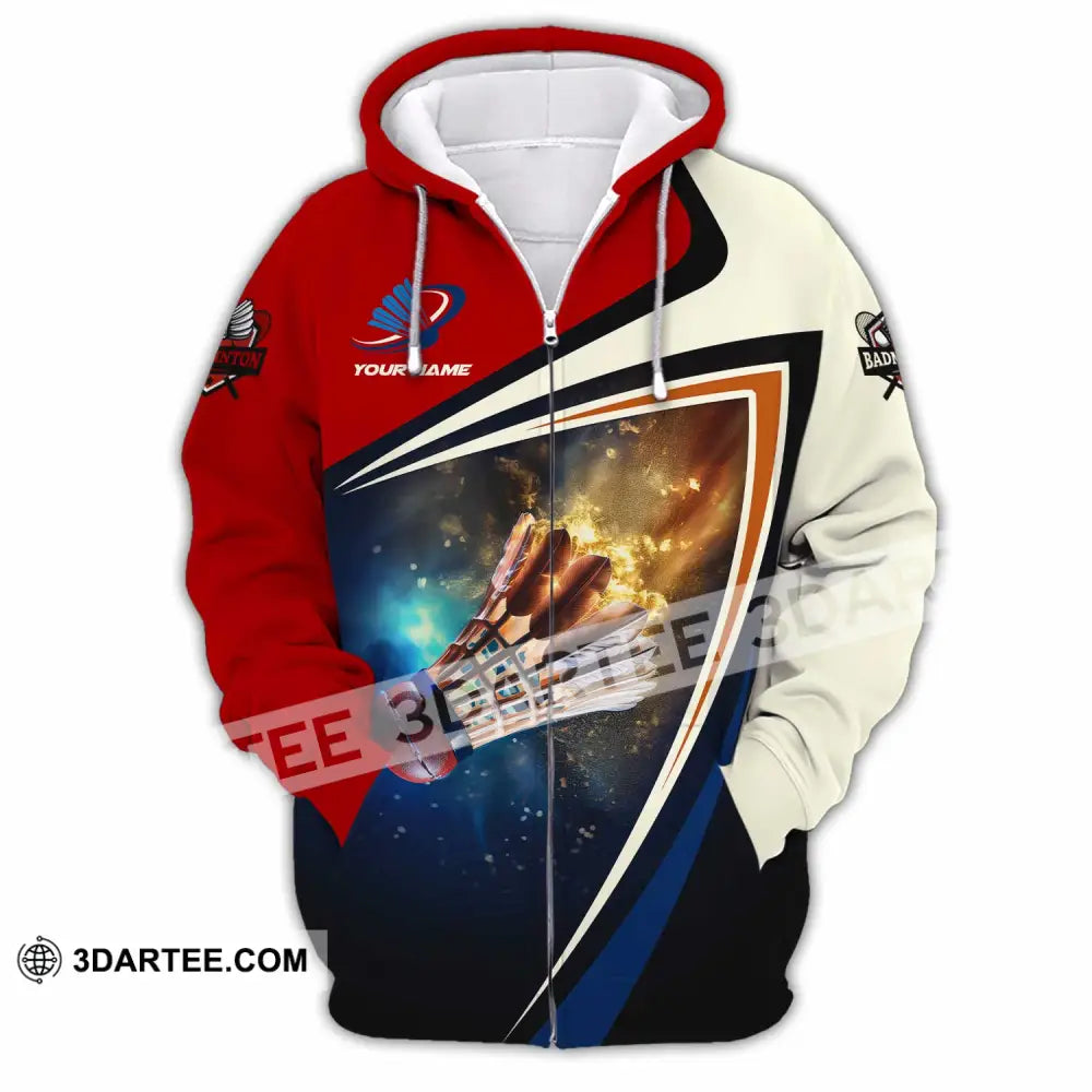 Unisex Shirt - Custom Badminton Shirt Zipper Hoodie / S T-shirt