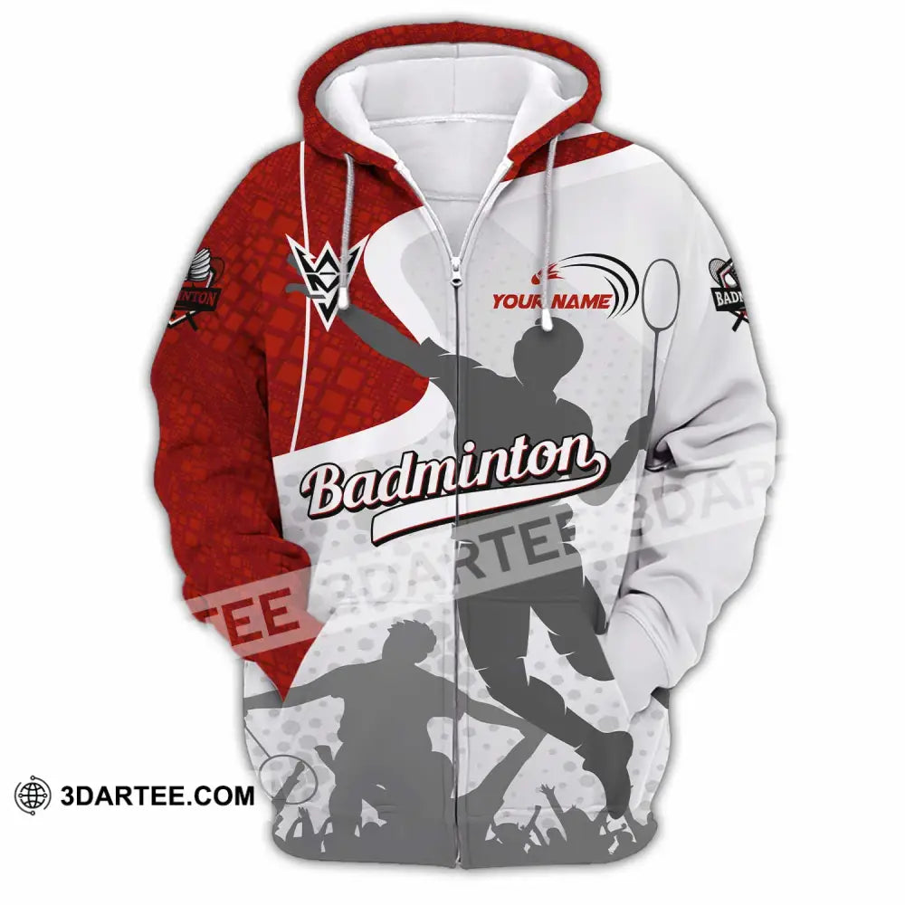 Unisex Shirt - Custom Badminton Shirt Zipper Hoodie / S T-shirt