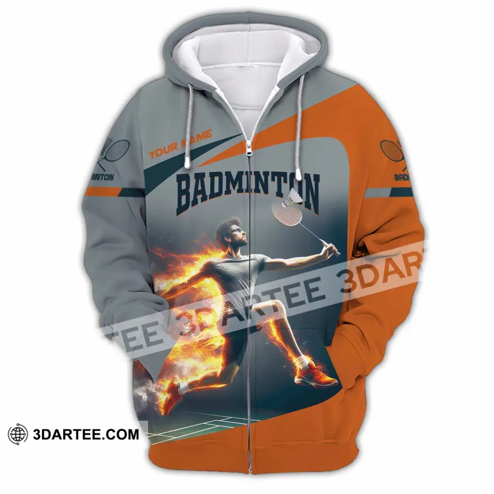 Unisex Shirt - Custom Badminton Shirt Zipper Hoodie / S T-shirt
