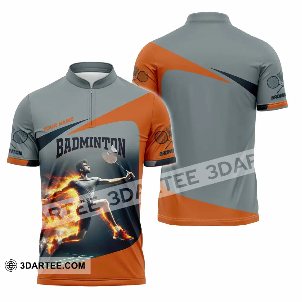 Unisex Shirt - Custom Badminton Shirt Zipper Polo Shirt / S T-shirt