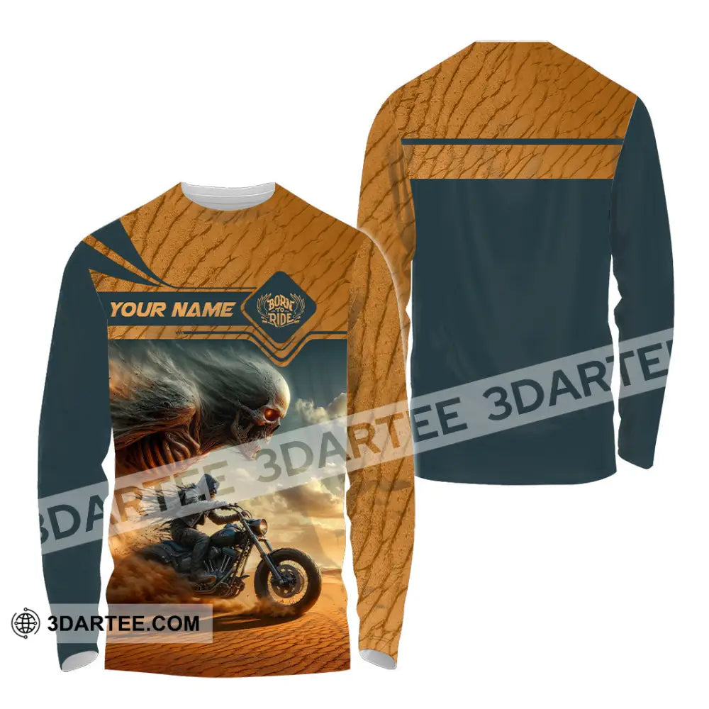 Unisex Shirt - Custom Born To Ride Riding Lover Shirt Long Sleeve Shirt / S T-shirt