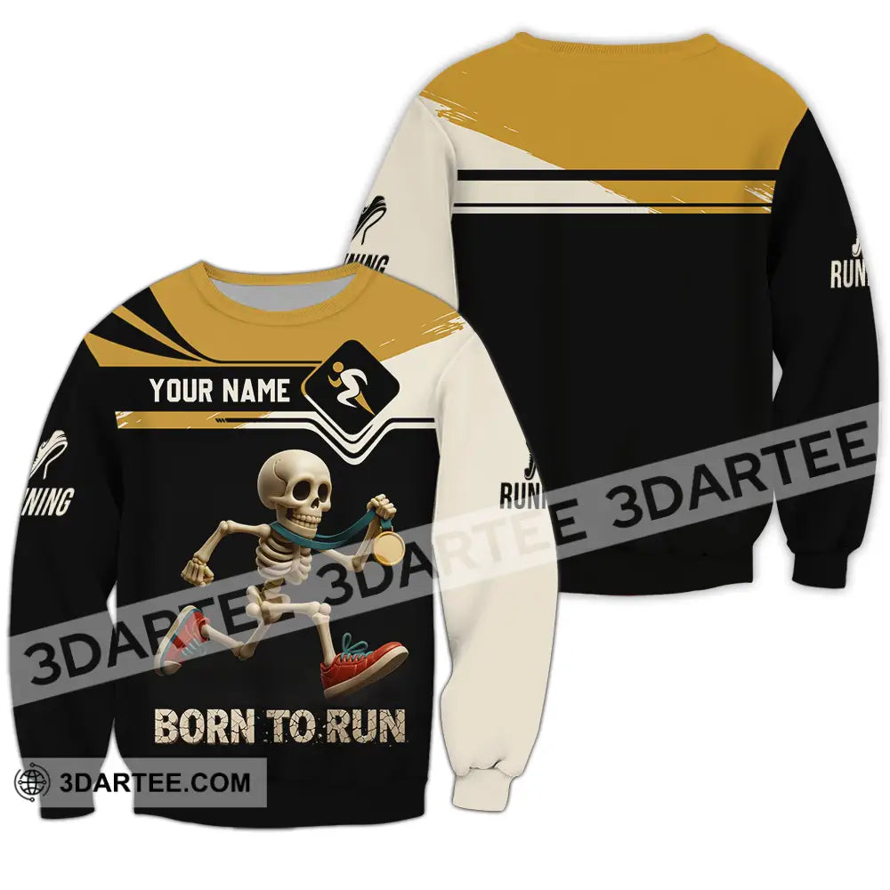 Unisex Shirt - Custom Born To Run Running Lover Sport Shirt Long Sleeve / S T-shirt