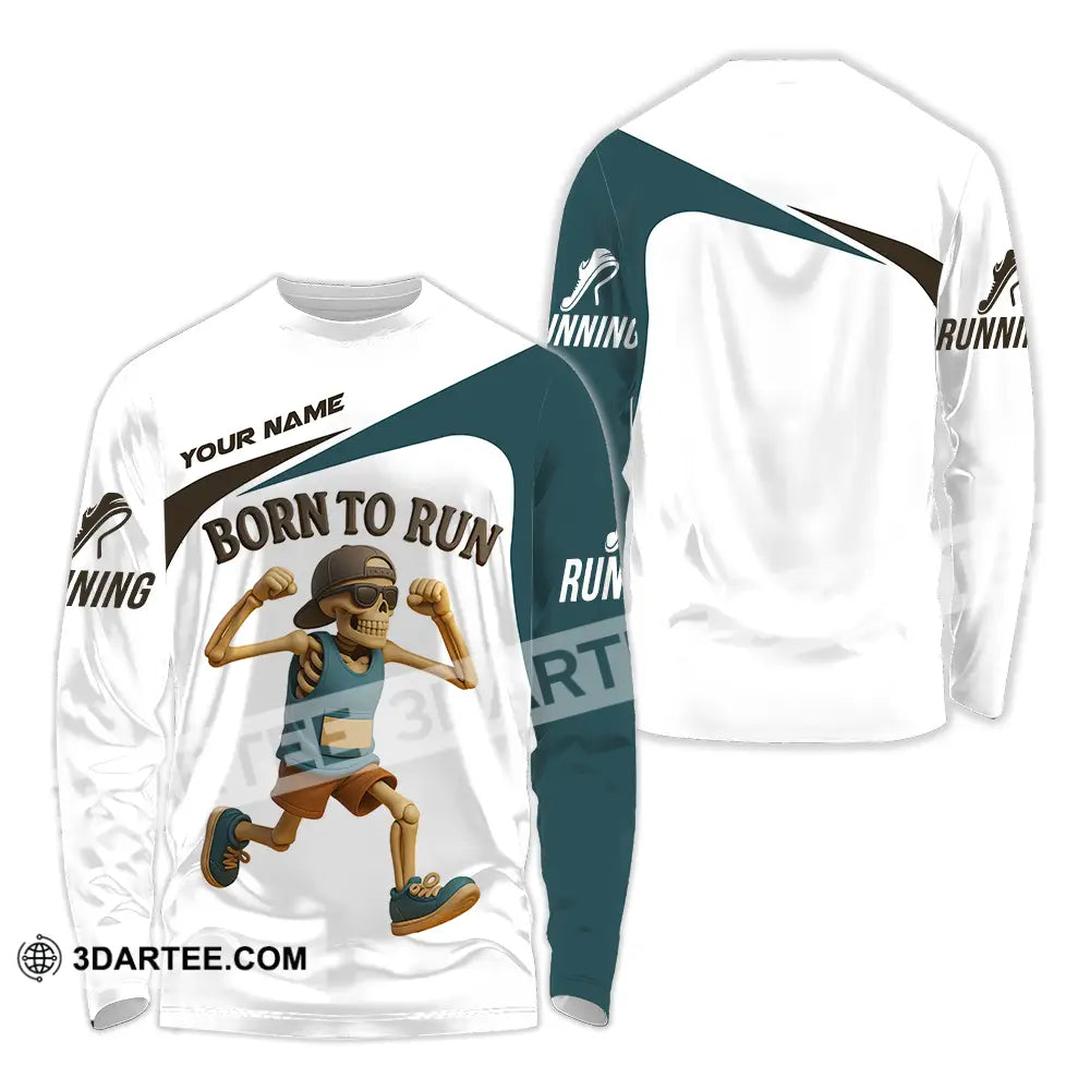 Unisex Shirt - Custom Born To Run Running Lover Sport Shirt Long Sleeve Shirt / S T-shirt