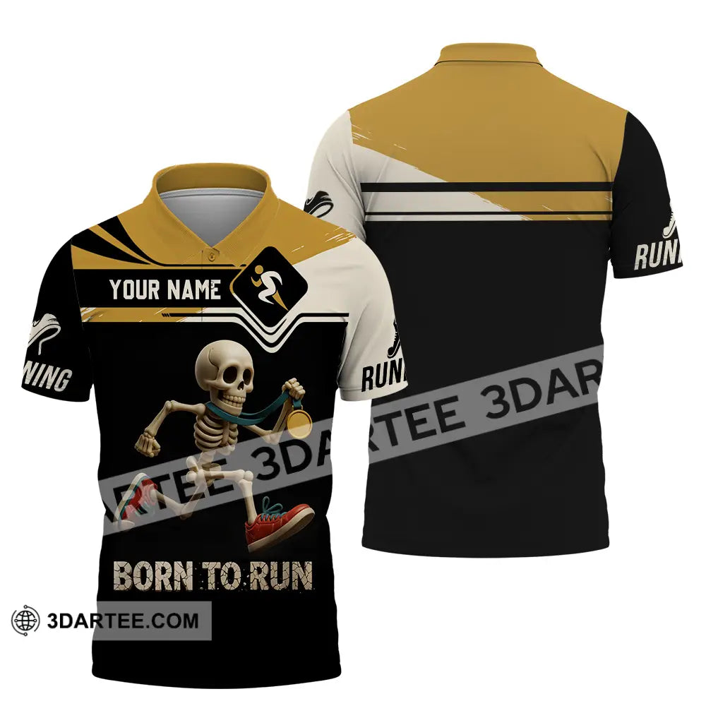 Unisex Shirt - Custom Born To Run Running Lover Sport Shirt Polo Shirt / S T-shirt