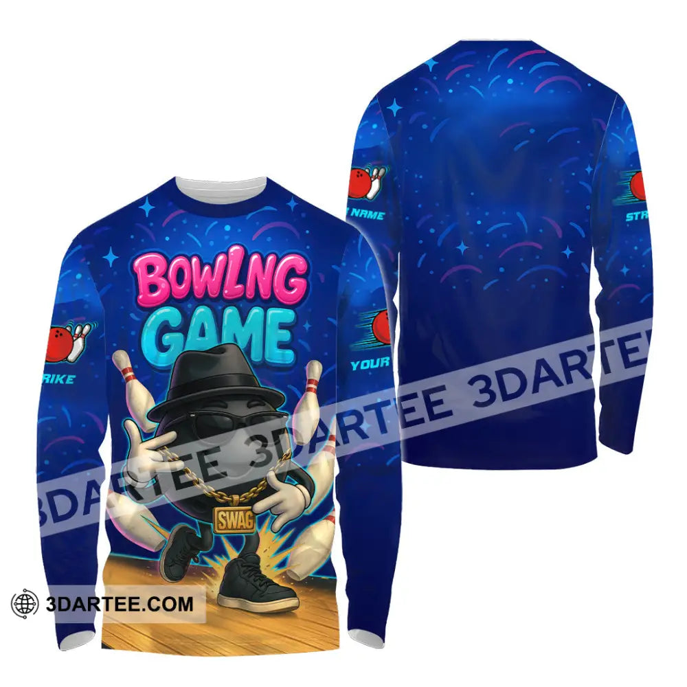 Unisex Shirt - Custom Bowling Game Swag Shirt Long Sleeve Shirt / S T-shirt