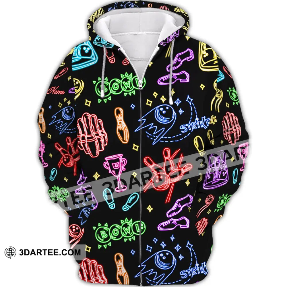 Unisex Shirt - Custom Bowling Strike Shirt Zipper Hoodie / S T-shirt