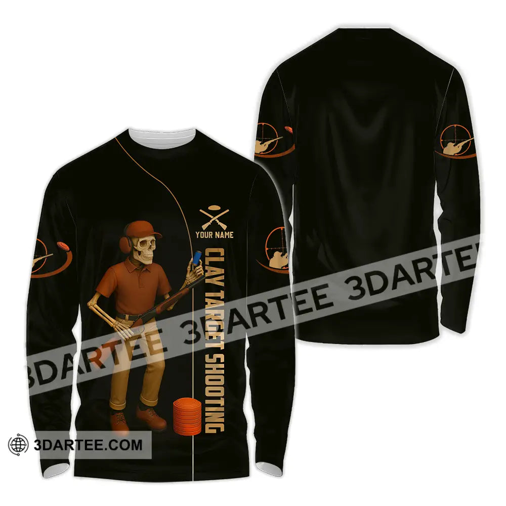 Unisex Shirt - Custom Clay Target Shooting Shirt Long Sleeve Shirt / S T-shirt