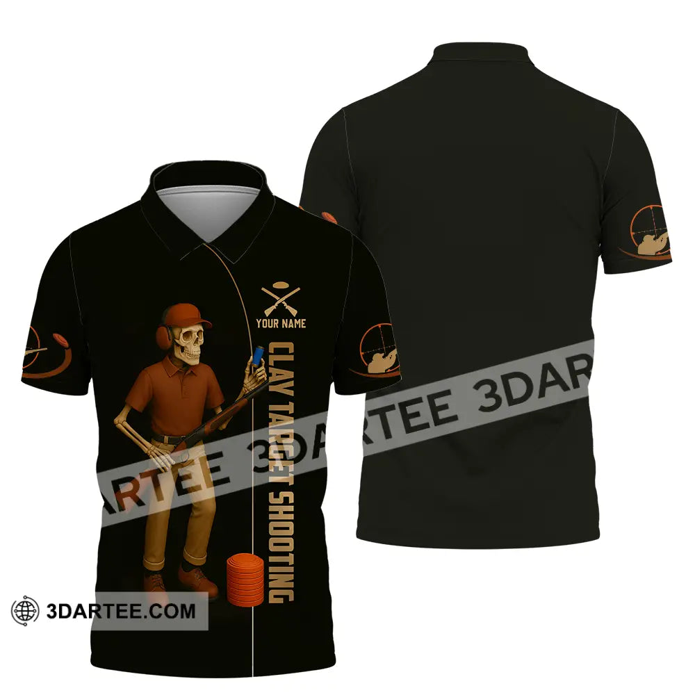 Unisex Shirt - Custom Clay Target Shooting Shirt Polo Shirt / S T-shirt