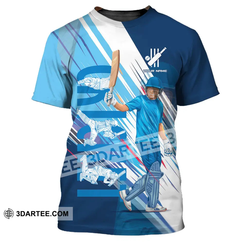 Unisex Shirt Custom Cricket Player Blue Design Shirt T Shirt / S T shirt
