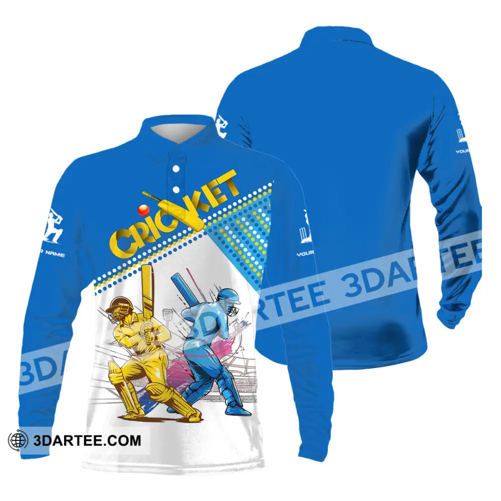 Unisex Shirt Custom Cricket Player Shirt Long Sleeve Polo / S T shirt