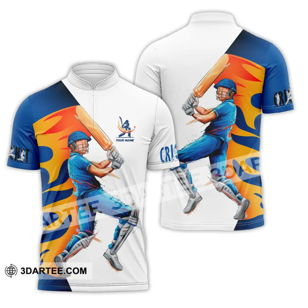 Unisex Shirt Custom Cricket Player Shirt Zipper Polo Shirt / S T shirt