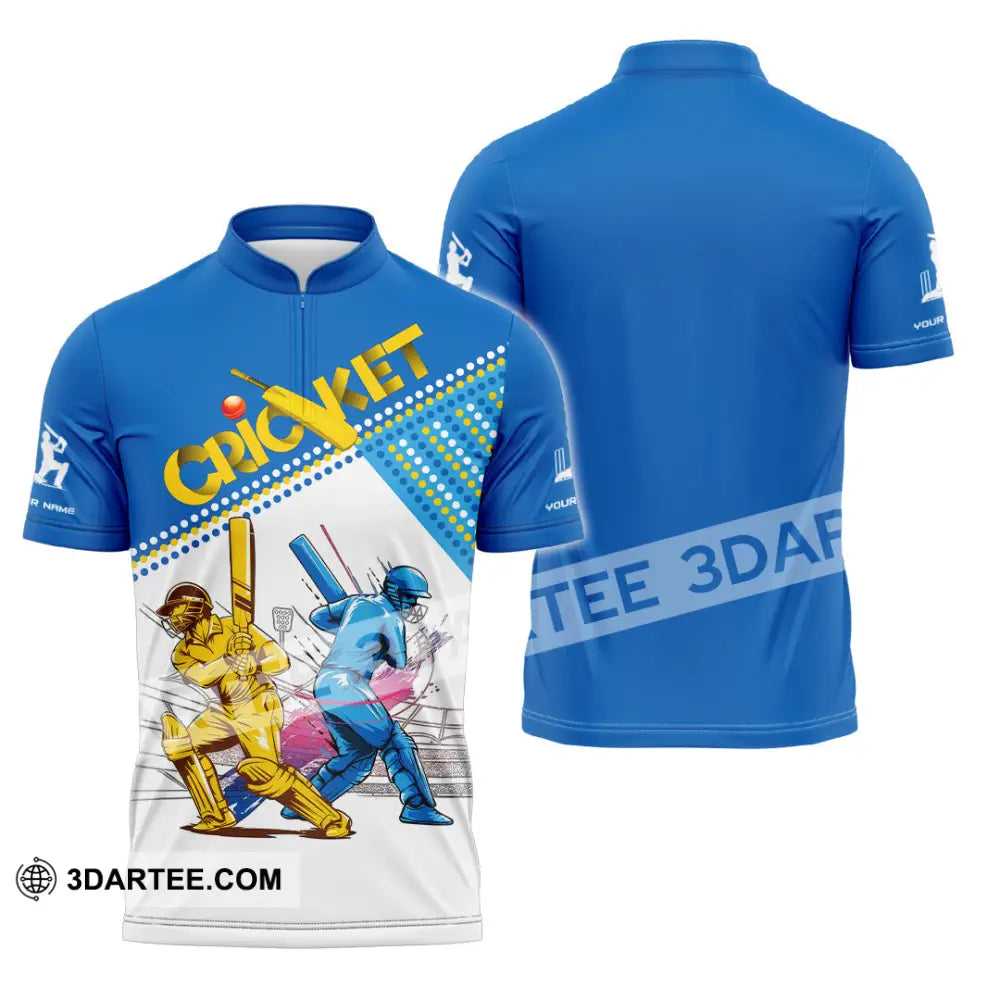 Unisex Shirt Custom Cricket Player Shirt Zipper Polo Shirt / S T shirt
