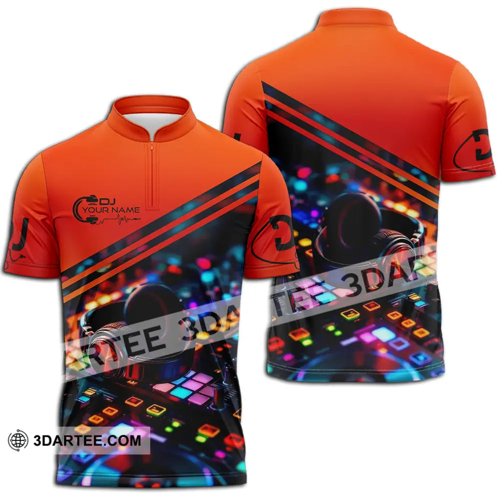 Unisex Shirt - Custom Disc Jockey DJ Shirt Zipper Polo Shirt / S T-shirt