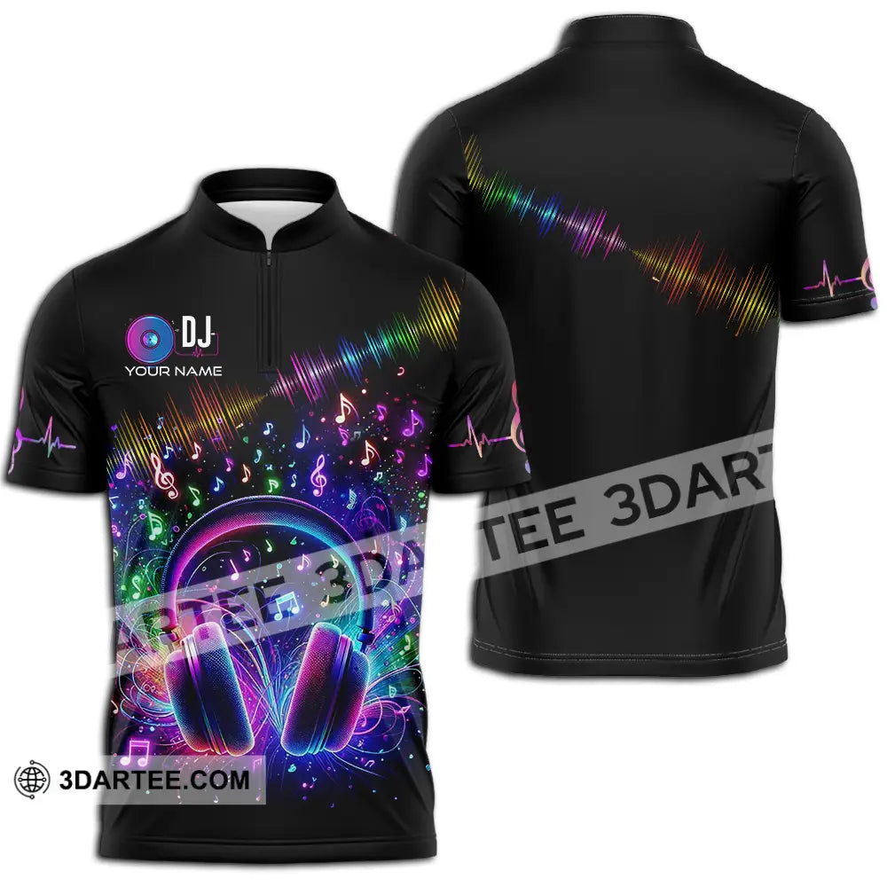 Unisex Shirt - Custom Disc Jockey DJ Shirt Zipper Polo Shirt / S T-shirt