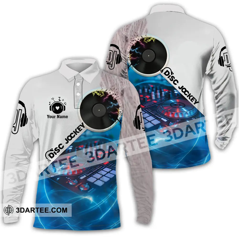 Unisex Shirt - Custom Disc Jockey Shirt Long Sleeve Polo / S T-shirt