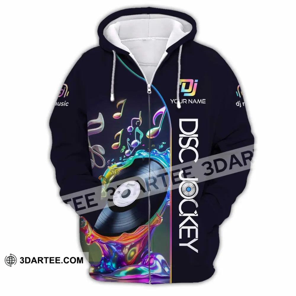 Unisex Shirt - Custom Disc Jockey Lover Shirt Zipper Hoodie / S T-shirt