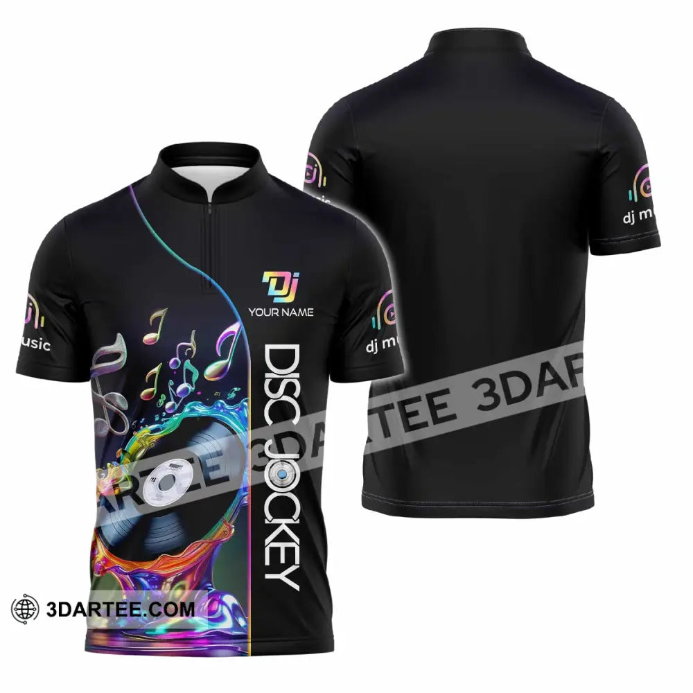 Unisex Shirt - Custom Disc Jockey Lover Shirt Zipper Polo Shirt / S T-shirt