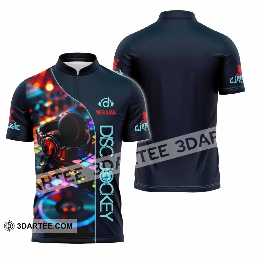 Unisex Shirt - Custom Dics Jockey Party Shirt Zipper Polo Shirt / S T-shirt
