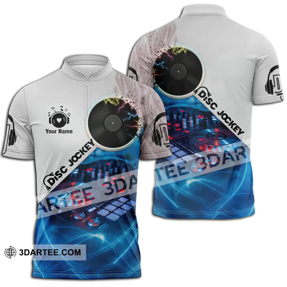 Unisex Shirt - Custom Disc Jockey Shirt Zipper Polo Shirt / S T-shirt
