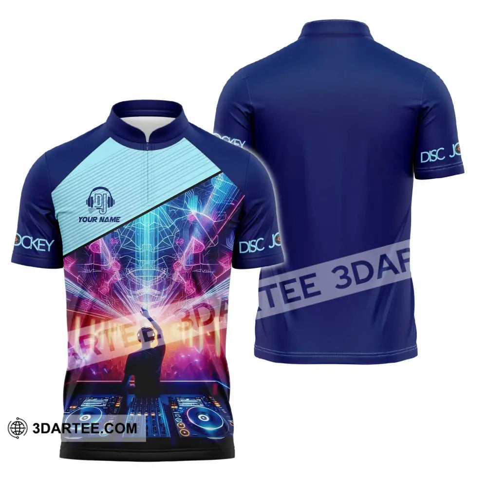 Unisex Shirt - Custom Disc Jockey Shirt Zipper Polo Shirt / S T-shirt