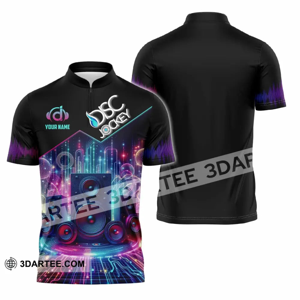 Unisex Shirt - Custom Disc Jockey Shirt Zipper Polo Shirt / S T-shirt