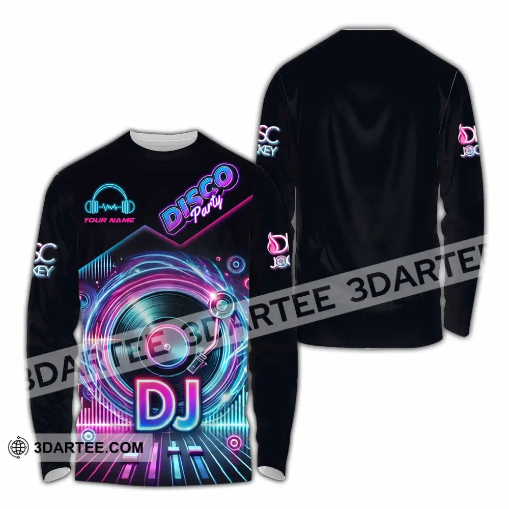 Unisex Shirt - Custom Disco Party DJ Shirt Long Sleeve Shirt / S T-shirt