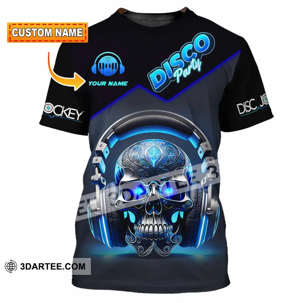 Unisex Shirt - Custom Disco Party Skull Shirt T-shirt