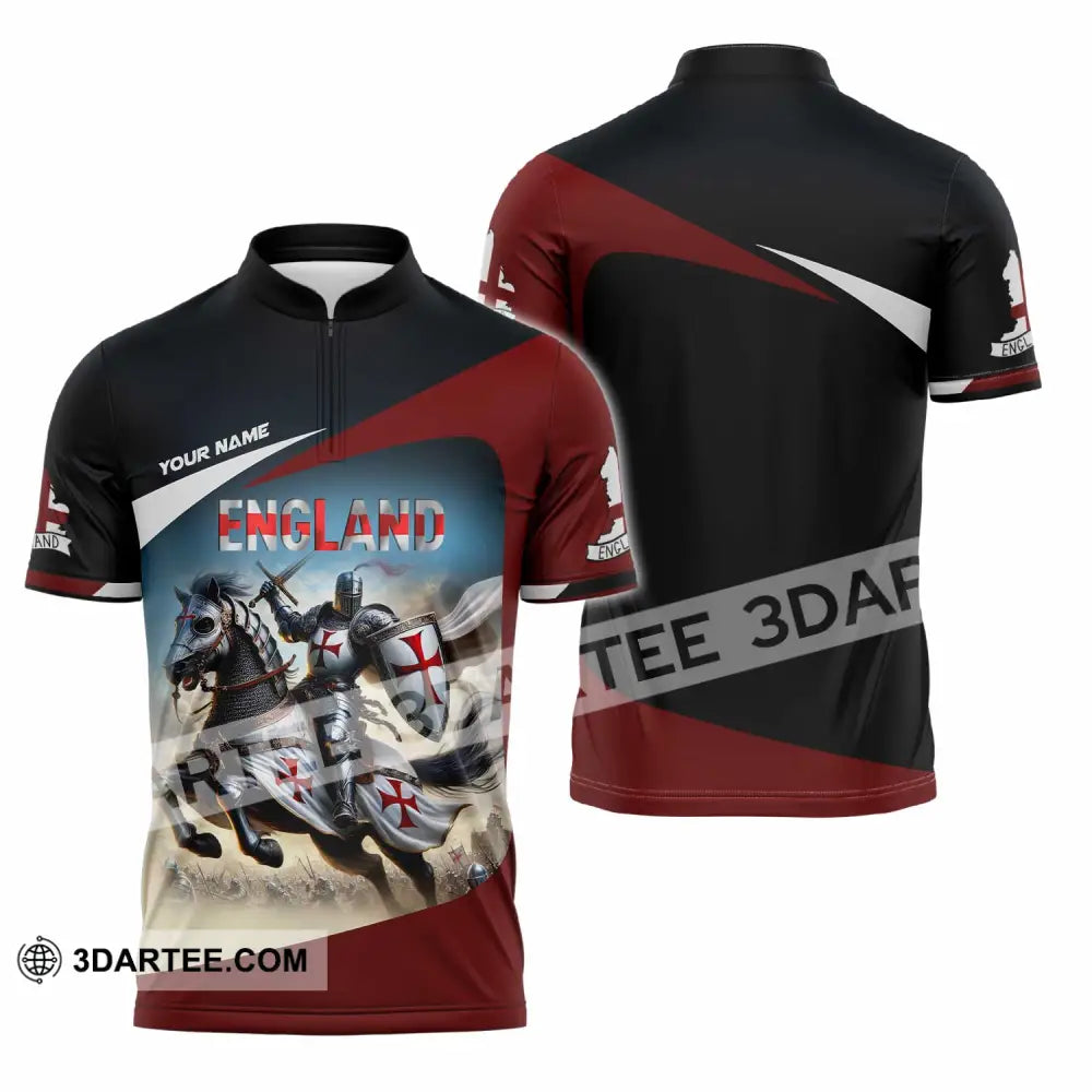 Unisex Shirt - Custom England Forever Shirt Zipper Polo Shirt / S T-shirt