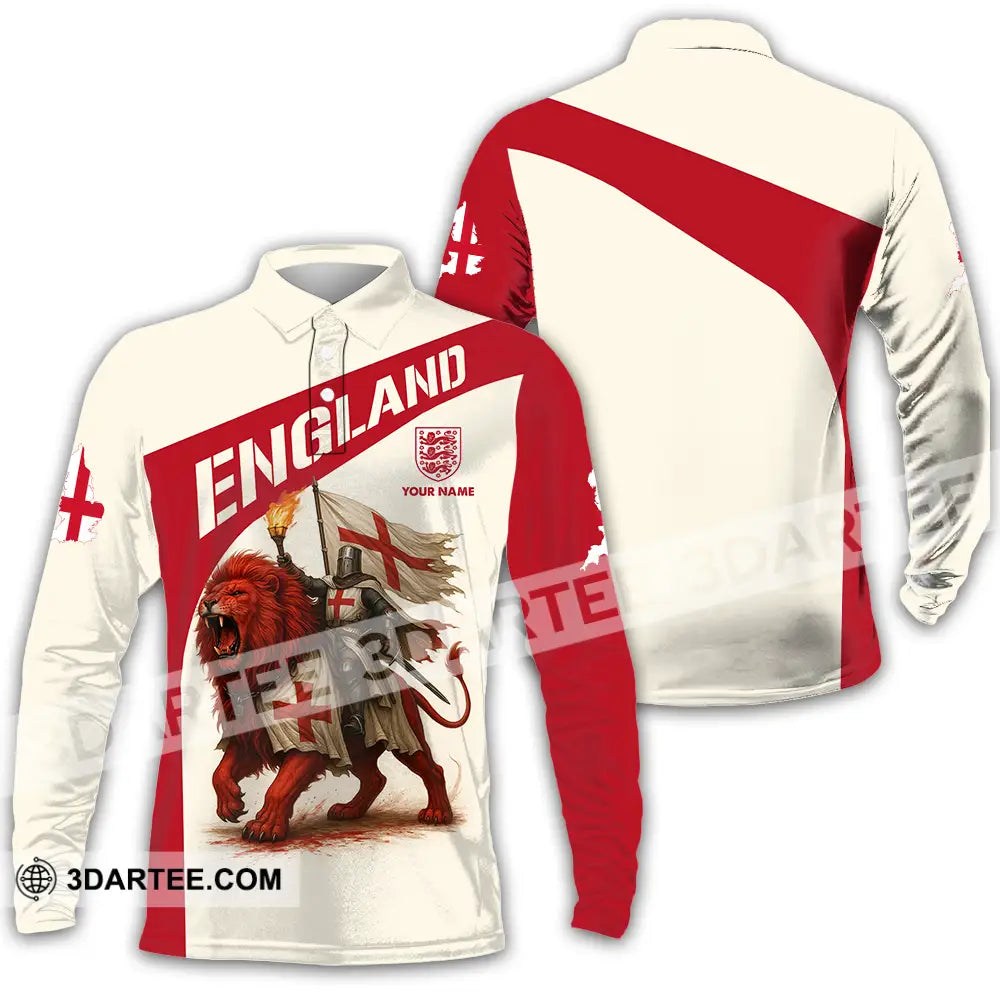 Unisex Shirt - Custom England Shirt Long Sleeve Polo / S T-shirt