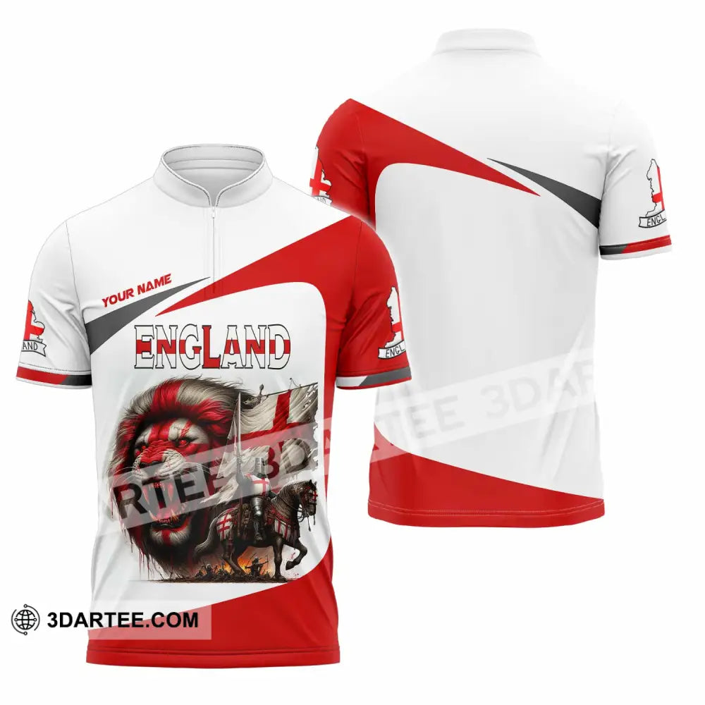 Unisex Shirt - Custom England Shirt Zipper Polo Shirt / S T-shirt