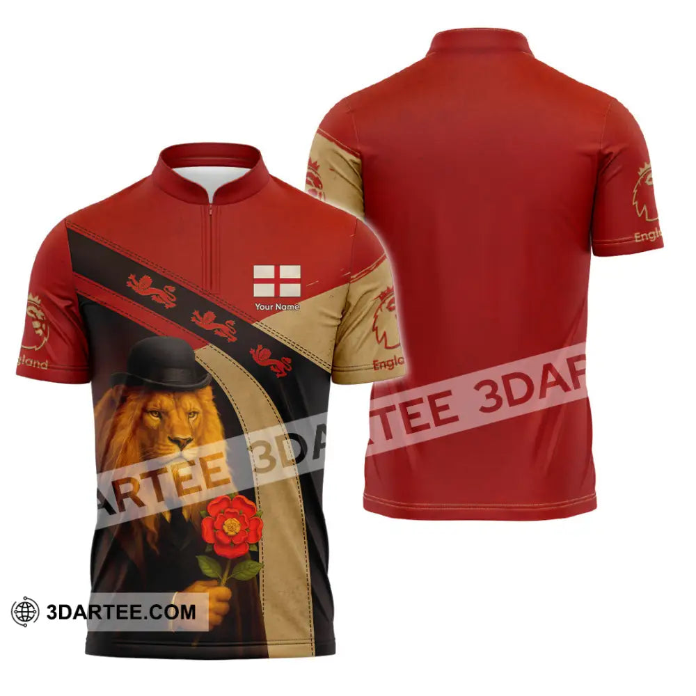 Unisex Shirt - Custom England Shirt Zipper Polo Shirt / S T-shirt