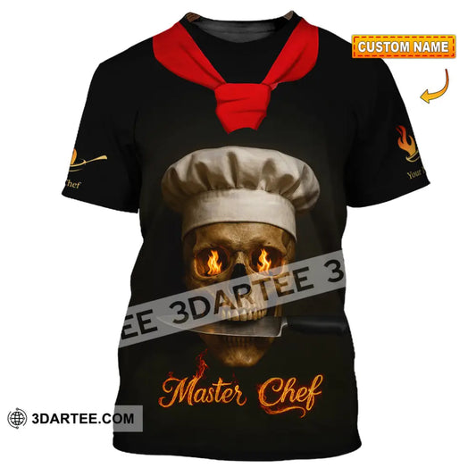 Unisex Shirt - Custom Fire Skullcap Master Chef Shirt T-shirt