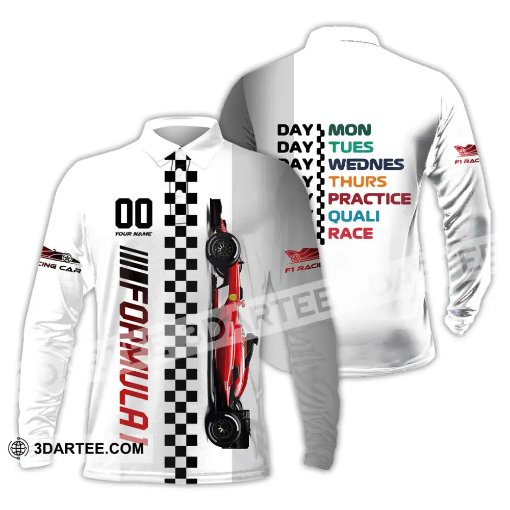 Unisex Shirt - Custom Formula 1 Shirt Long Sleeve Polo / S T-shirt