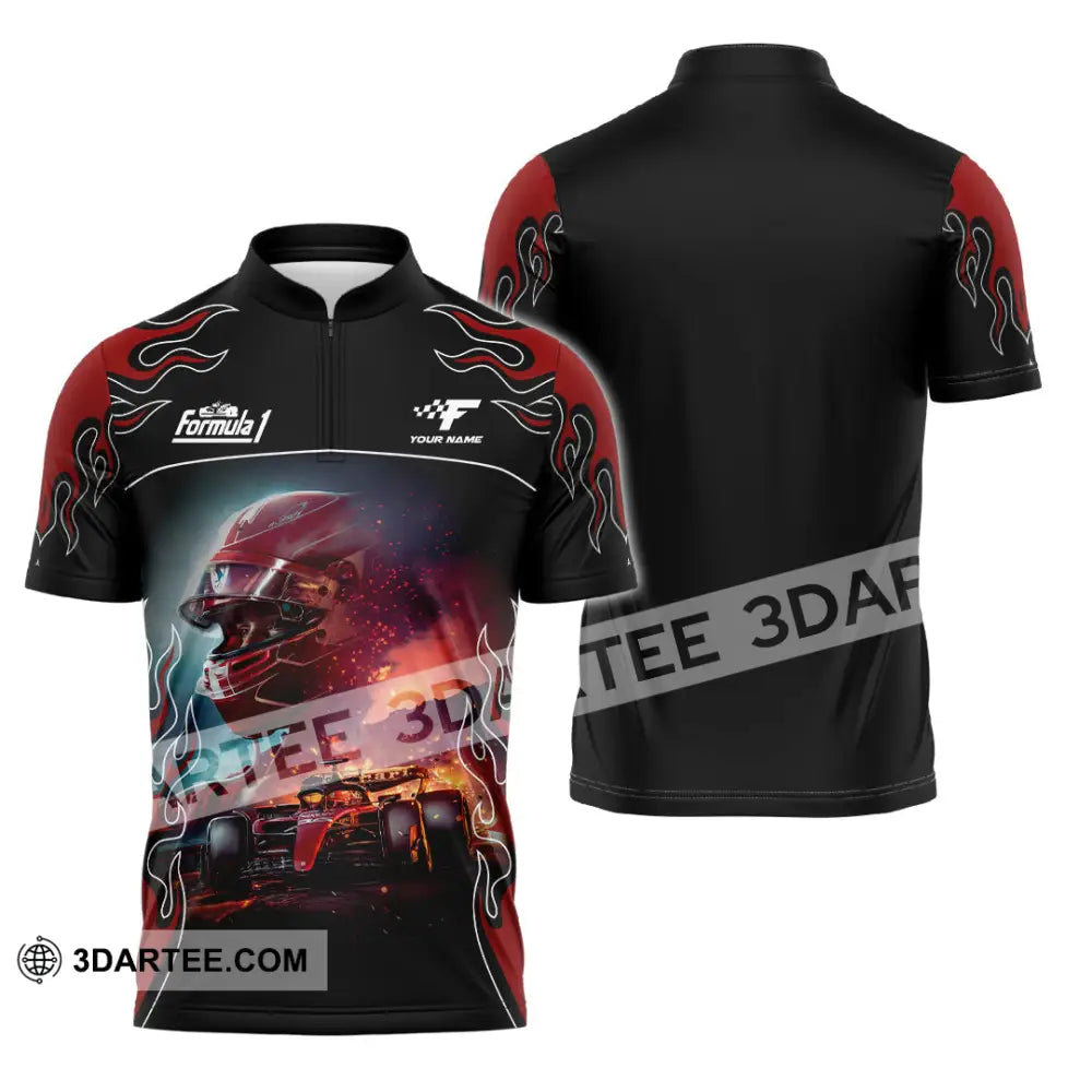 Unisex Shirt - Custom Formula 1 Shirt Zipper Polo Shirt / S T-shirt