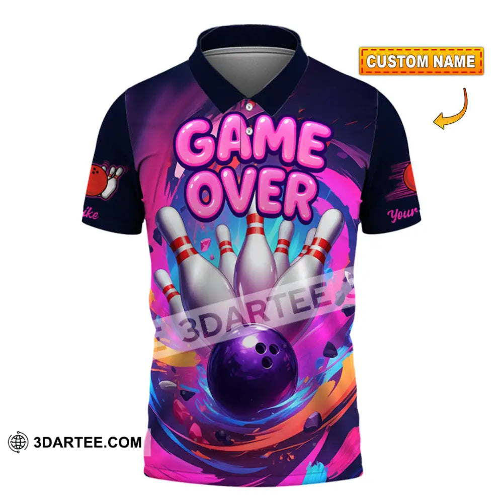 Unisex Shirt - Custom Funny Bowling Game Purple Shirt T-shirt