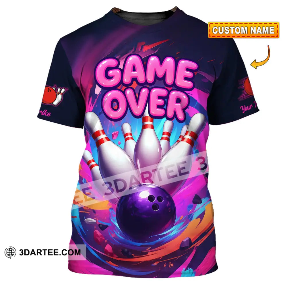 Unisex Shirt - Custom Funny Bowling Game Purple Shirt T-shirt